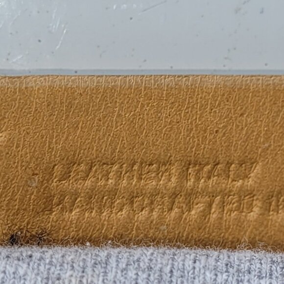 Scott David Italian Tan Leather belt with Tortoisehell Buckle Size S - Picture 5 of 6